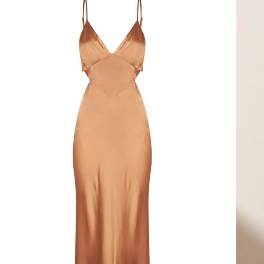 Shona Joy Bronze cut out dress